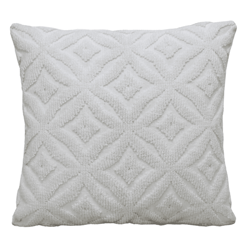 18"x18" White Indoor Outdoor Ogee Decorative Pillow