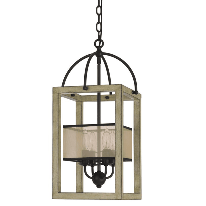 Industrial Palencia Rubber Wood Pendant Chandelier