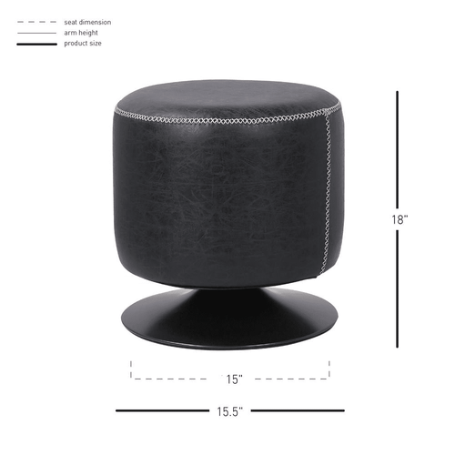 Gaia PU Leather Round Ottoman