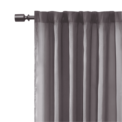 Tree Branch Embroidered Silky Lined Window Curtain Panel