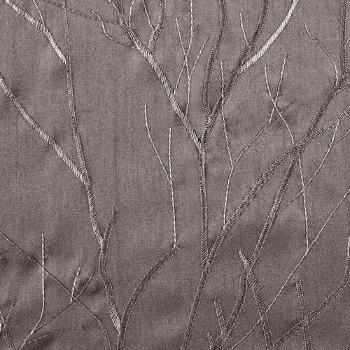 Tree Branch Embroidered Silky Lined Window Curtain Panel