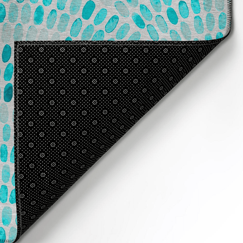 Indoor/Outdoor Seabreeze SZ7 Teal Washable 9'x12' Rug