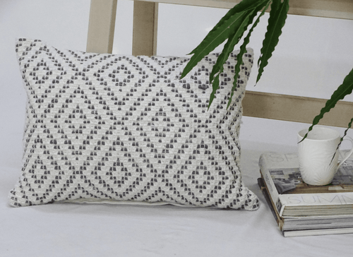 Diamond Pattern Cotton Rectangular Throw Pillow 14 x 20in - The Finishing Touch Decor