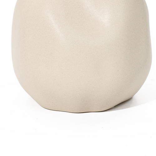 Ivory White Ceramic Modern Round Vase