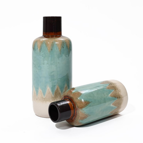 Ocean Ombre Shades Tall Stoneware Coastal Vase - The Finishing Touch Decor
