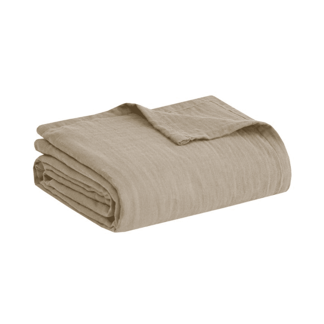 Gauze 100% Cotton Lightweight Blanket, Tan color