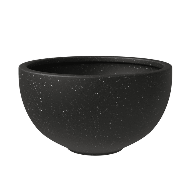 Black Indoor/Outdoor Fiberstone Clay Bowl 7in Planter