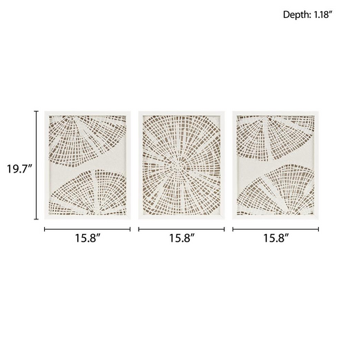 Framed Rice Paper 3-piece Relief Shadowbox Wall Decor Set - The Finishing Touch Decor
