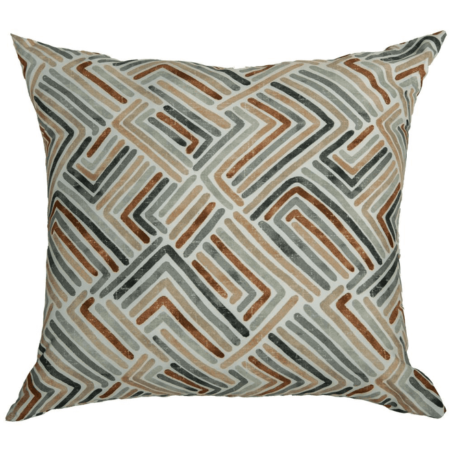 Indoor/ Outdoor Earth Tone Geometric Stripe Full Throw Pillow 22in