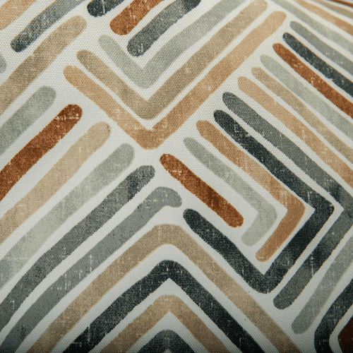Indoor/ Outdoor Earth Tone Geometric Stripe Full Throw Pillow 22in