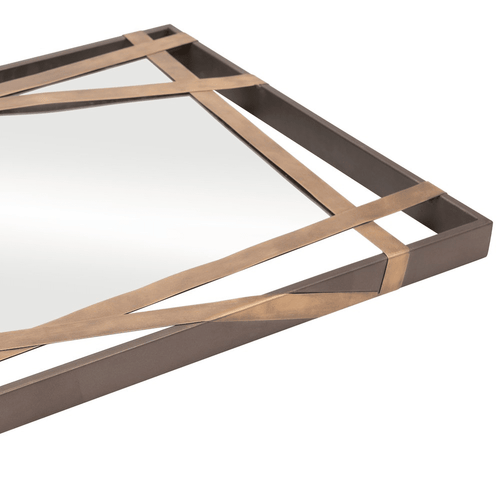 Geometric Floating Frame Antique Gold & Black Mirror - The Finishing Touch Decor