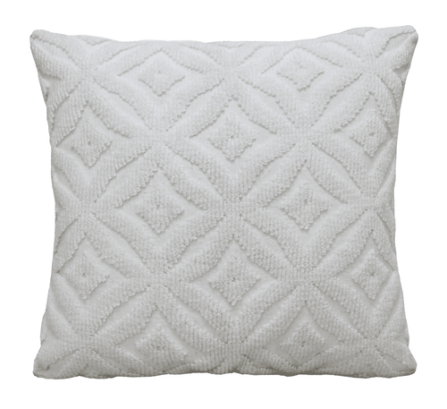 18"x18" White Indoor Outdoor Ogee Decorative Pillow