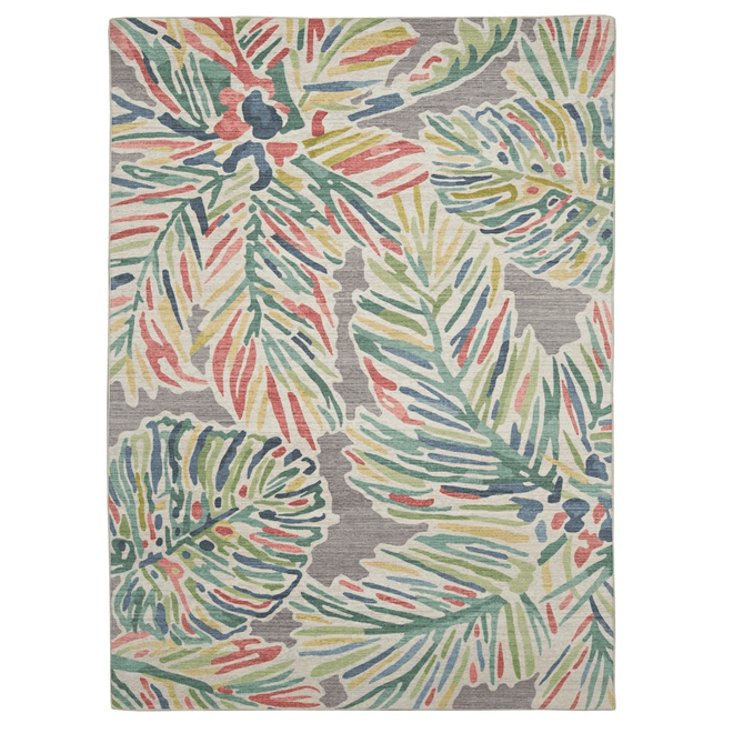 Outdoor Washable Tampa Grey & Green 7' X 9', Rug
