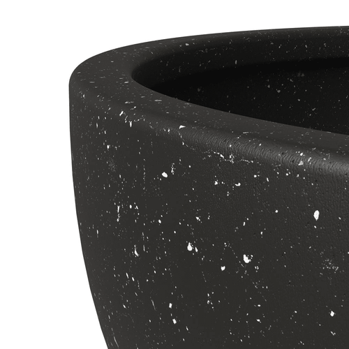 Black Indoor/Outdoor Fiberstone Clay Bowl 7in Planter