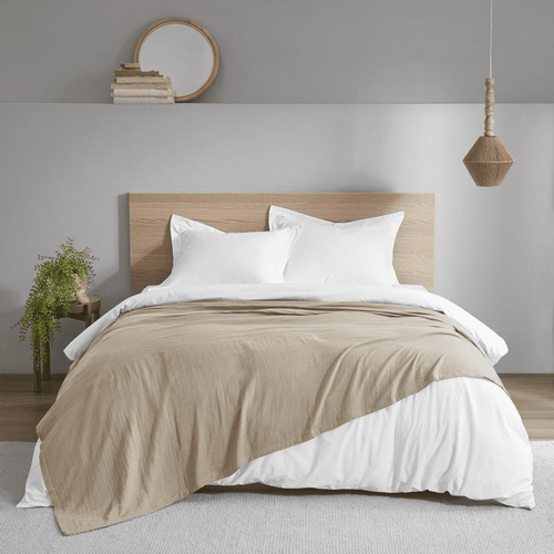 Gauze 100% Cotton Lightweight Blanket, Tan color