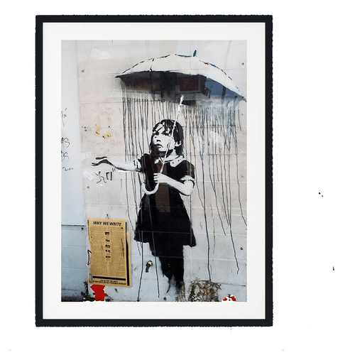 Banksy Umbrella Girl Framed Print