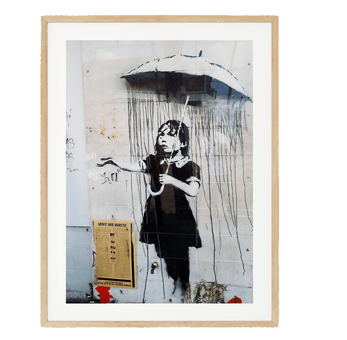 Banksy Umbrella Girl Framed Print