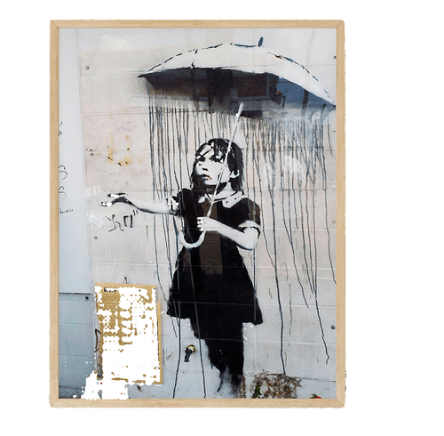 Banksy Umbrella Girl Framed Print
