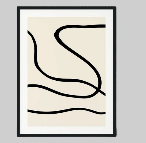 Black Lines 01 Framed Print