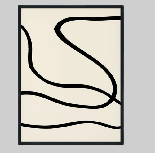 Black Lines 01 Framed Print