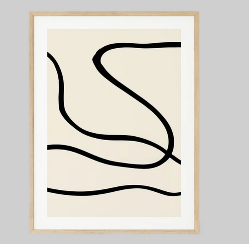 Black Lines 01 Framed Print