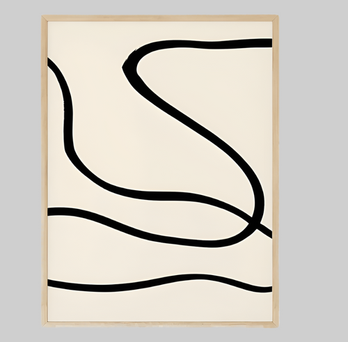 Black Lines 01 Framed Print