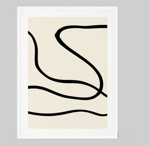 Black Lines 01 Framed Print