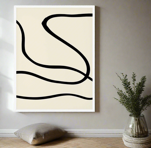 Black Lines 01 Framed Print
