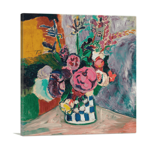 Framed "Still Life of Peonies in a Vase" 1907 Art Canvas Print