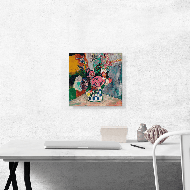 Framed "Still Life of Peonies in a Vase" 1907 Art Canvas Print