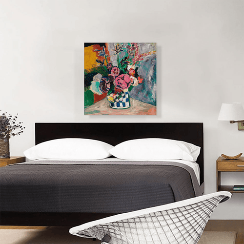 Framed "Still Life of Peonies in a Vase" 1907 Art Canvas Print