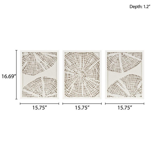 Framed Rice Paper 3-piece Relief Shadowbox Wall Decor Set - The Finishing Touch Decor