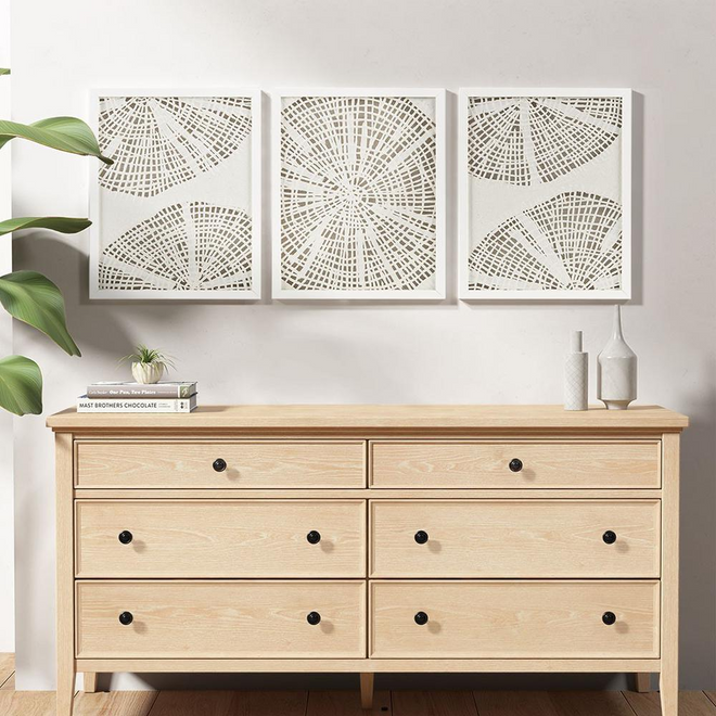 Framed Rice Paper 3-piece Relief Shadowbox Wall Decor Set - The Finishing Touch Decor