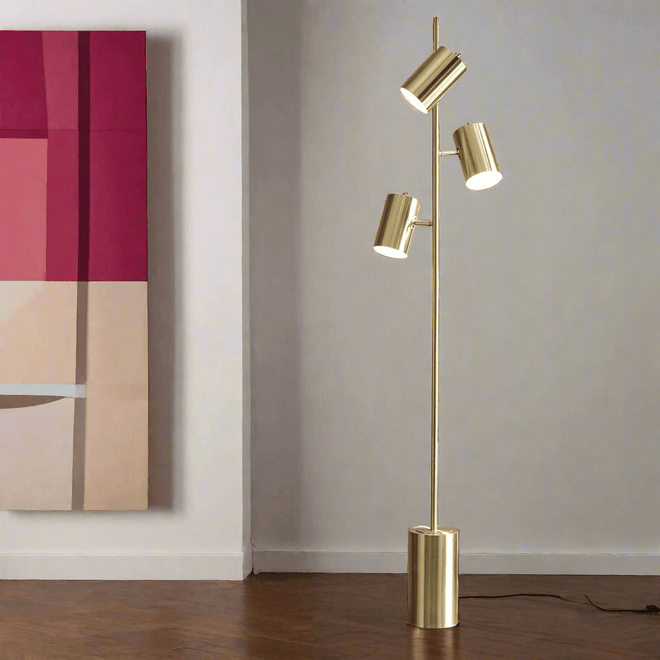 3-Light Metal Floor Lamp