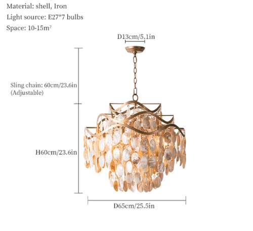 Conch Shell Coastal Pendant Chandelier Lighting - The Finishing Touch Decor