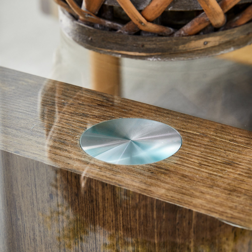 Modern Natural Wood Grain Double Layer Coffee Table - Versatile Design, Multiple Colors, MDF and Reinforced Glass