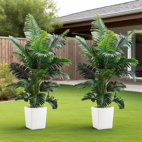 tall plastic house plants Pair of 2 Large 3ft Tall Artificial Palm Trees