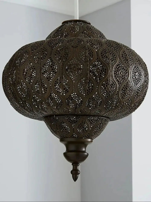 Iron Moroccan Mandela Pattern Pendant Shade Light - The Finishing Touch Decor