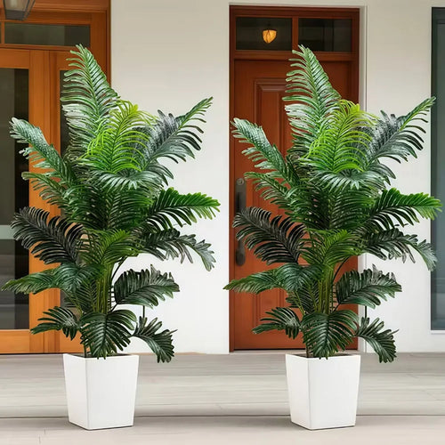 tall plastic house plants Pair of 2 Large 3ft Tall Artificial Palm Trees