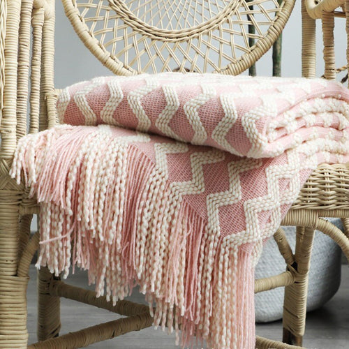 Classic Tasseled Nordic Knit Throw Blanket - Variety of Patterns and Colors - The Finishing Touch Decor