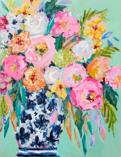 Pastoral Abstract Colorful Floral Oil Painting Canvas Print - The Finishing Touch Decor