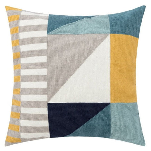 Yellow Green and Blue Floral Fish Motif Maximalist Embroidered Throw Pillows Covers - The Finishing Touch Decor