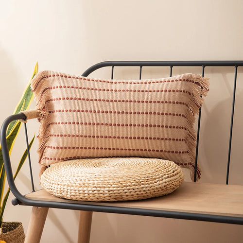 Cotton Throw Pillow Boho Covers with Tassels - The Finishing Touch Decor