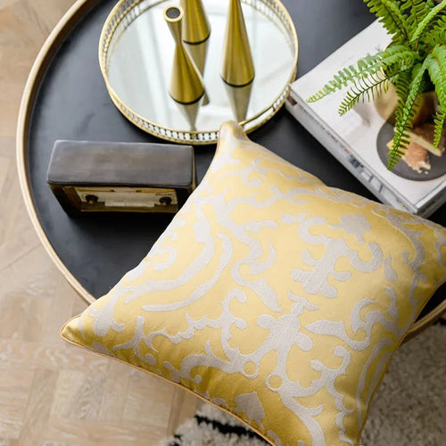 Modern Gold Geometric Velvet & Satin Throw Pillow Cover - The Finishing Touch Decor