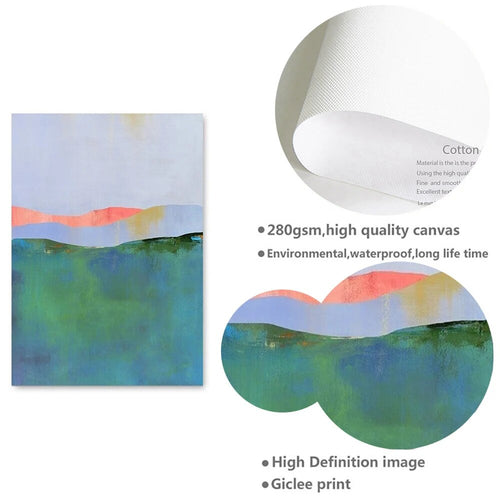 Vivid Color "Mountain Sunrise" on Canvas Print Modern Wall Art - The Finishing Touch Decor