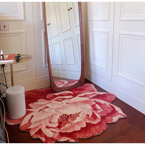 Romantic Peony Flower Shaped Luxury Bedside Carpet Rug - The Finishing Touch Decor