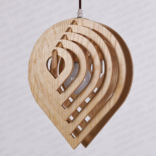 Nordic Wooden Tear Drop Pendant Hanging Chandelier - 1 Lamp, 2 Ways - The Finishing Touch Decor