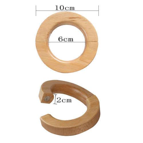 Circular Wood Magnetic Curtain Holder Tiebacks - Set of 2 - The Finishing Touch Decor