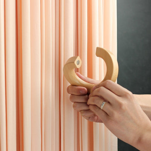 Circular Wood Magnetic Curtain Holder Tiebacks - Set of 2 - The Finishing Touch Decor