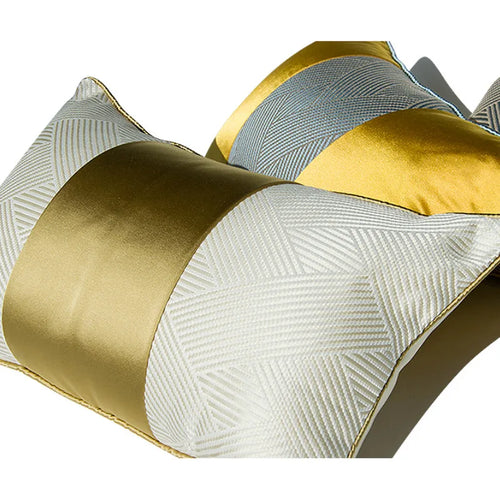 Glamorous Goldenrod Metallic Stripe Throw Pillows